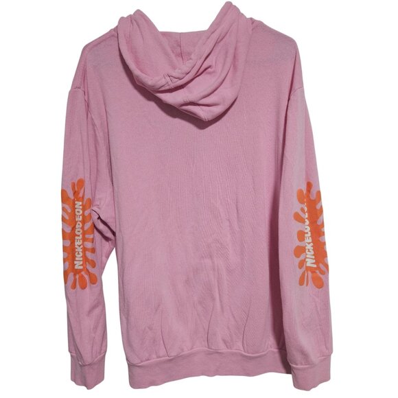 Nickelodeon Classic Cartoon Pink Hoodie Girls Size XL Ren Stimpy Rugrats Pull On - Picture 2 of 5